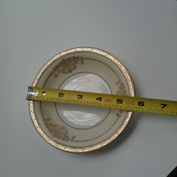 Noritake Bancroft Fruit Dessert Bowl Gold Flower Basket Japan Vintage - Picture 9 of 12